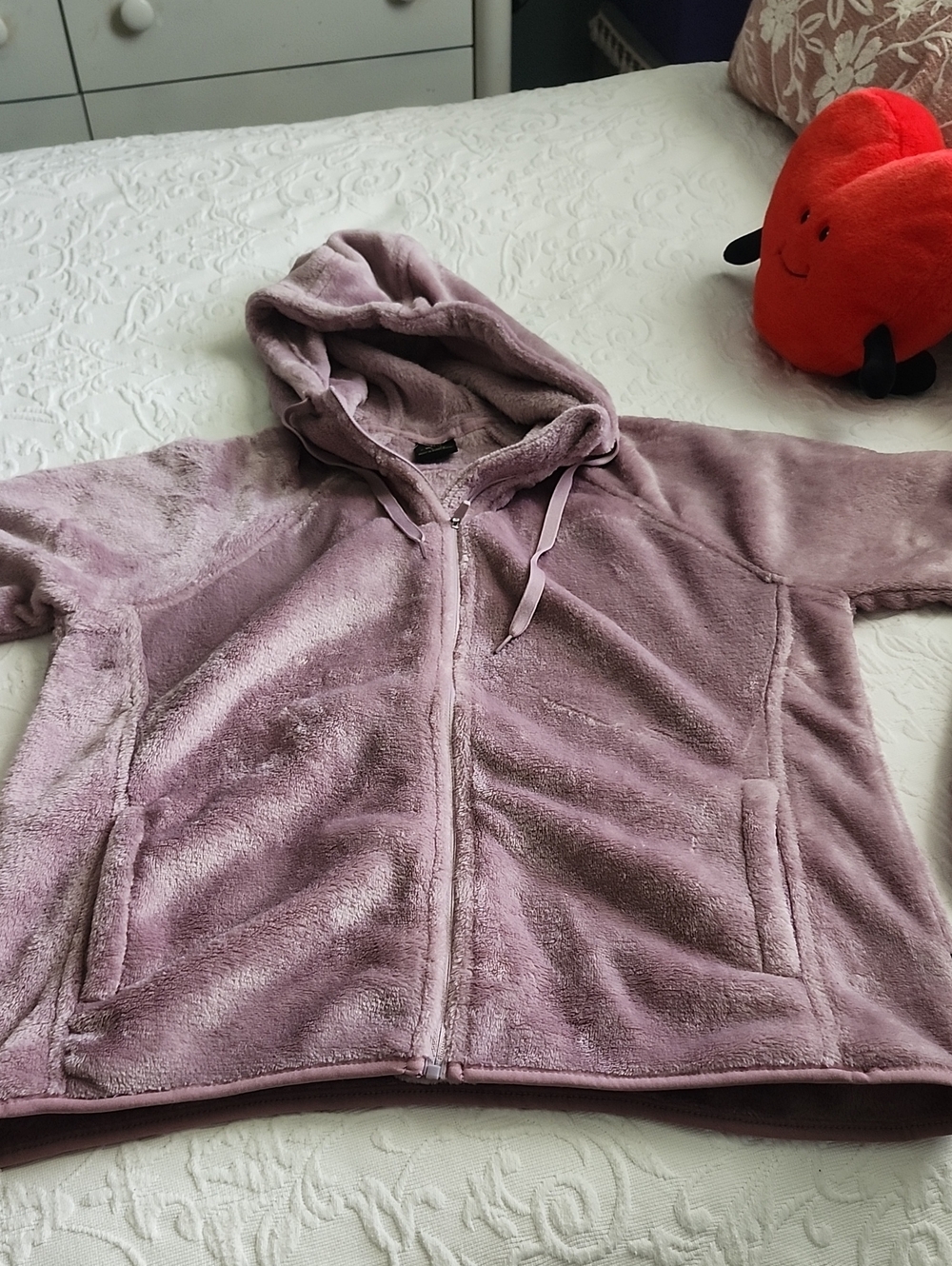 Cozy Lavender Hooded  Jacket - Soft Fleece Zip-Up